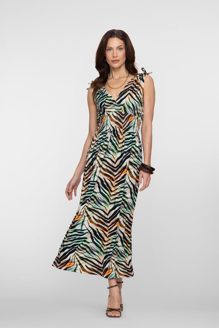Geisha Maxikleid mit Wickelausschnitt und Schleifendetail