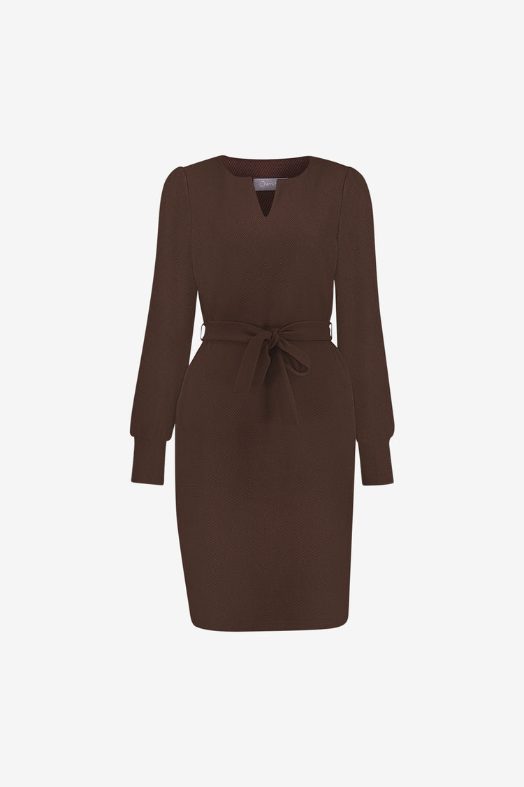 Geisha Kleid mit Bindegürtel und eleganter Halslinie