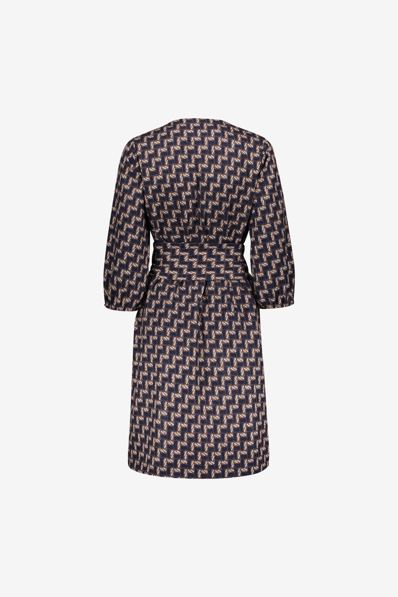 Geisha Kleid mit geometrischem Print und abnehmbarem Schal