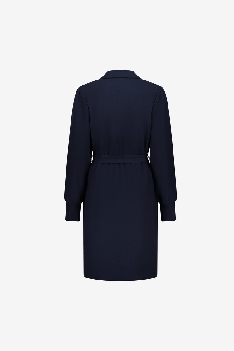Geisha Damen Kleid mit V-Ausschnitt, Polokragen und Bindegürtel