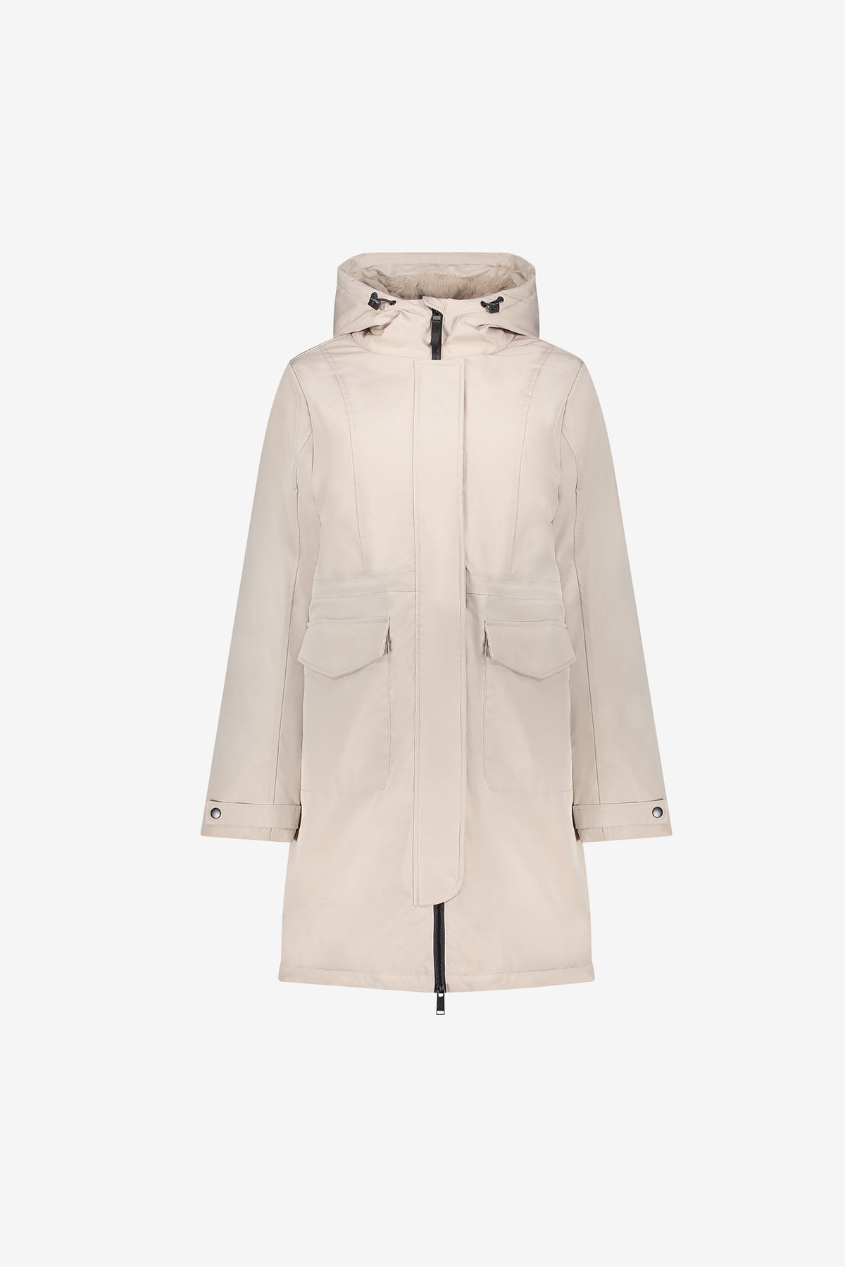Geisha lange Steppjacke mit Teddyfutter