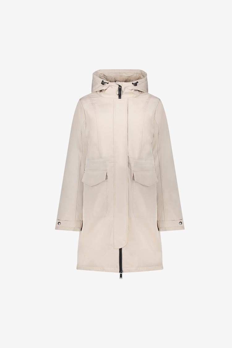 Geisha lange Steppjacke mit Teddyfutter