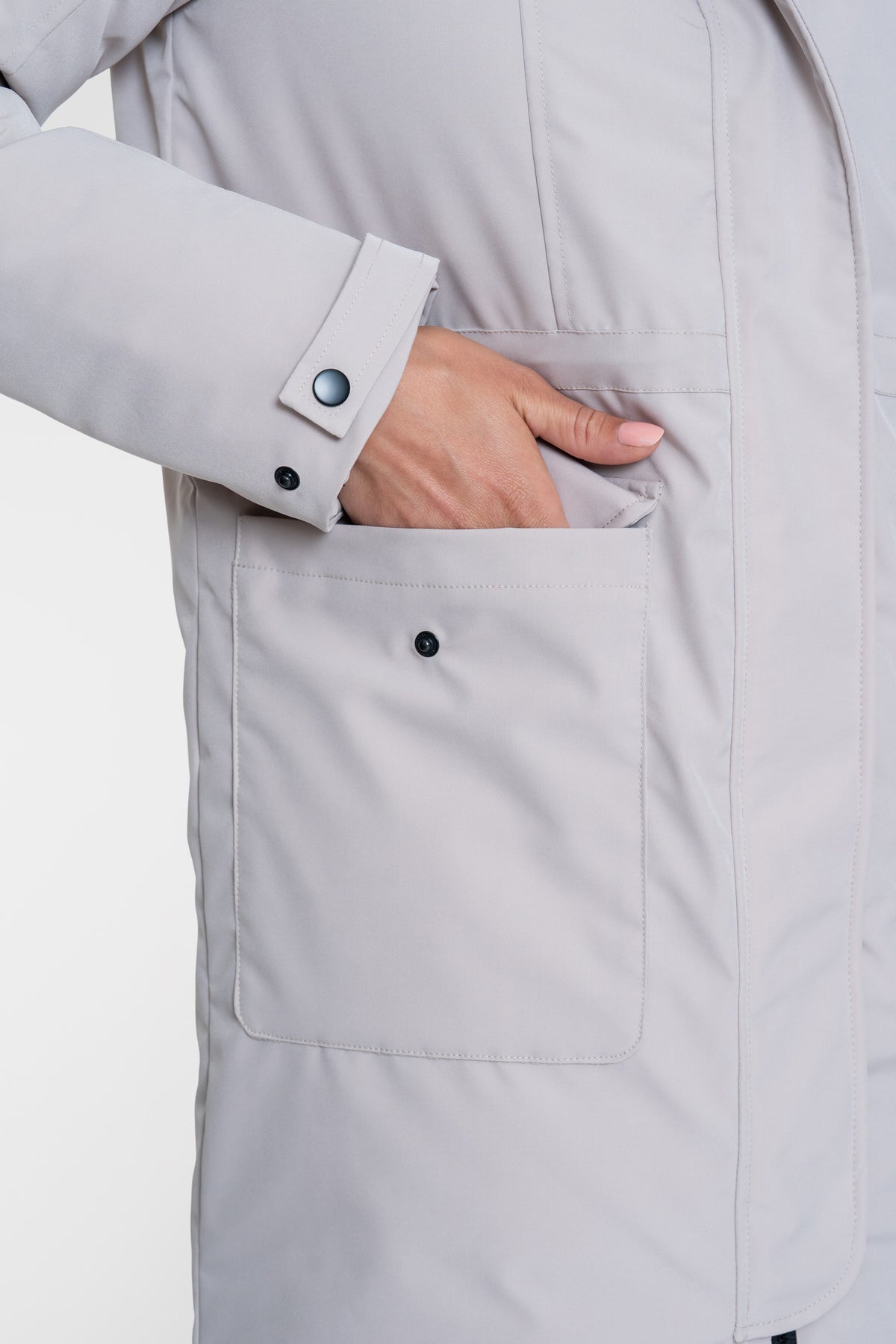 Geisha lange Steppjacke mit Teddyfutter