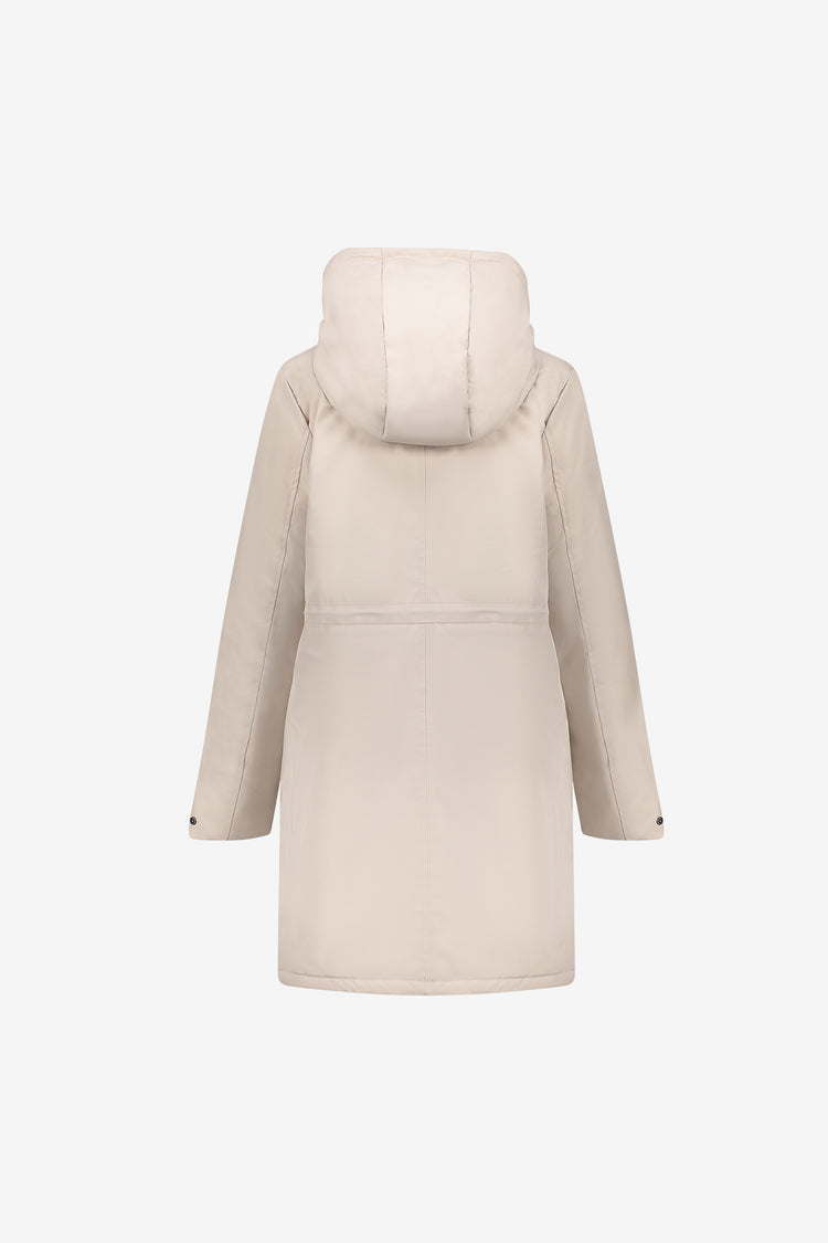 Geisha lange Steppjacke mit Teddyfutter