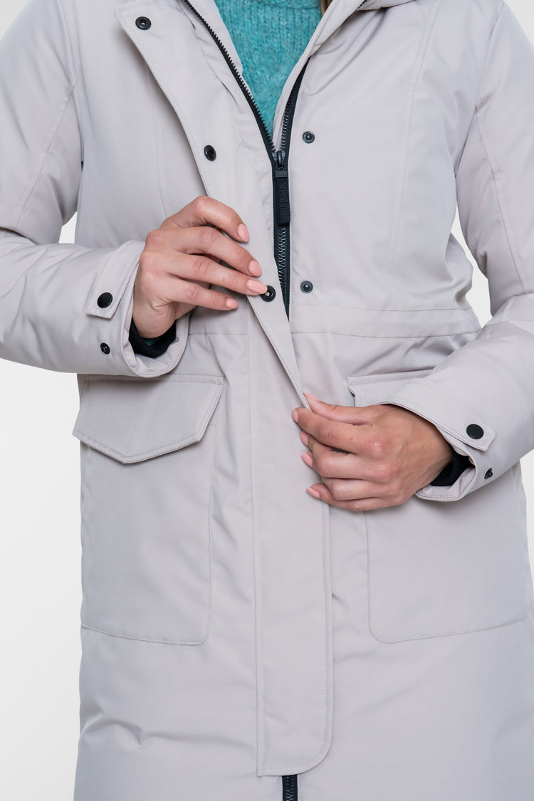 Geisha lange Steppjacke mit Teddyfutter