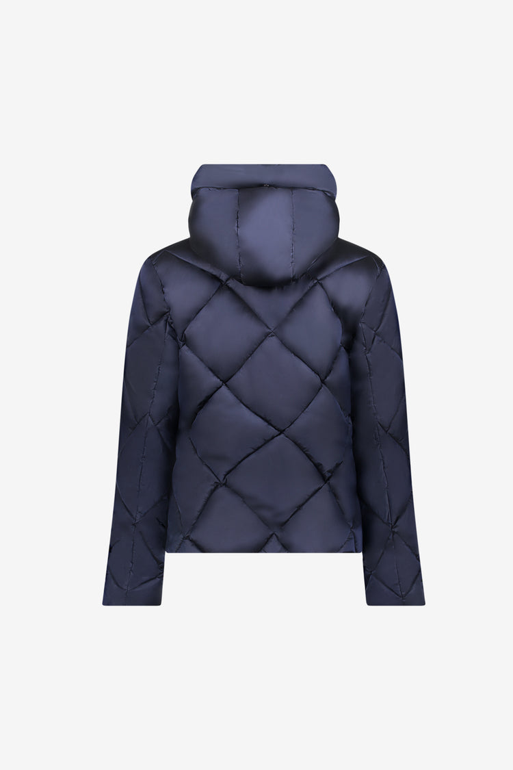 Geisha gesteppte Winterjacke mit Kapuze und Rautensteppung