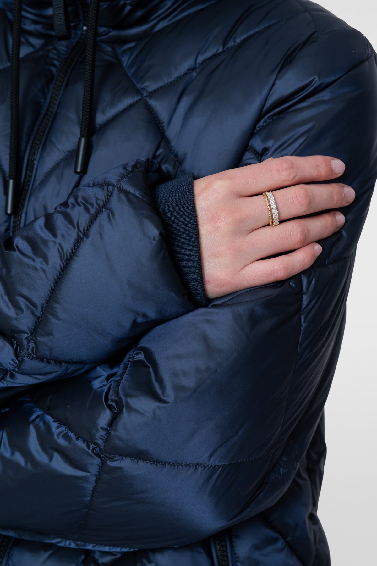 Geisha gesteppte Winterjacke mit Kapuze und Rautensteppung