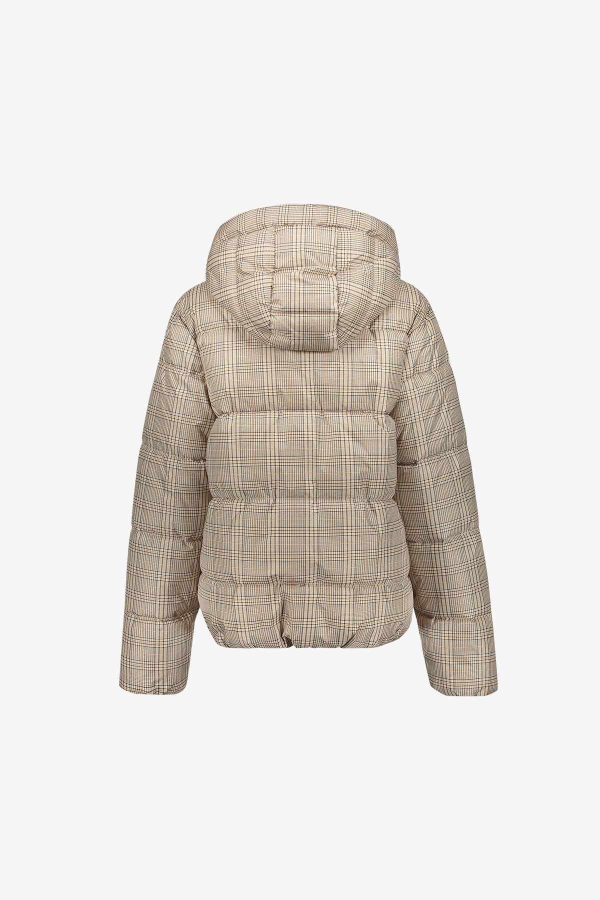 Geisha Winterjacke mit Karomuster und Kapuze