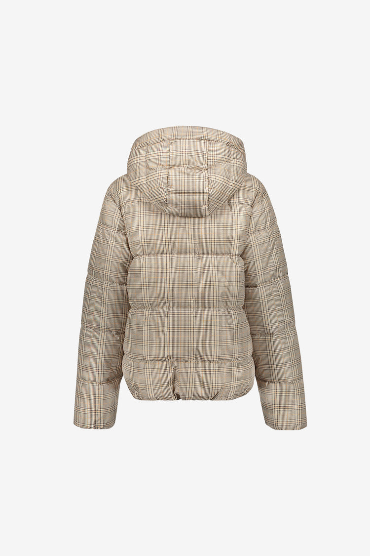 Geisha Winterjacke mit Karomuster und Kapuze
