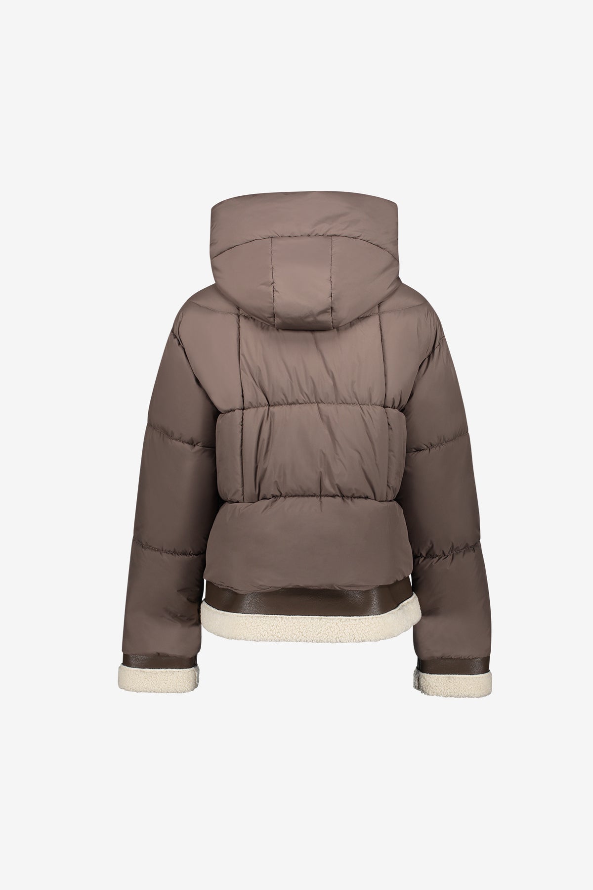 Geisha kurze Winterjacke mit Teddy-Details und hoher Kapuze