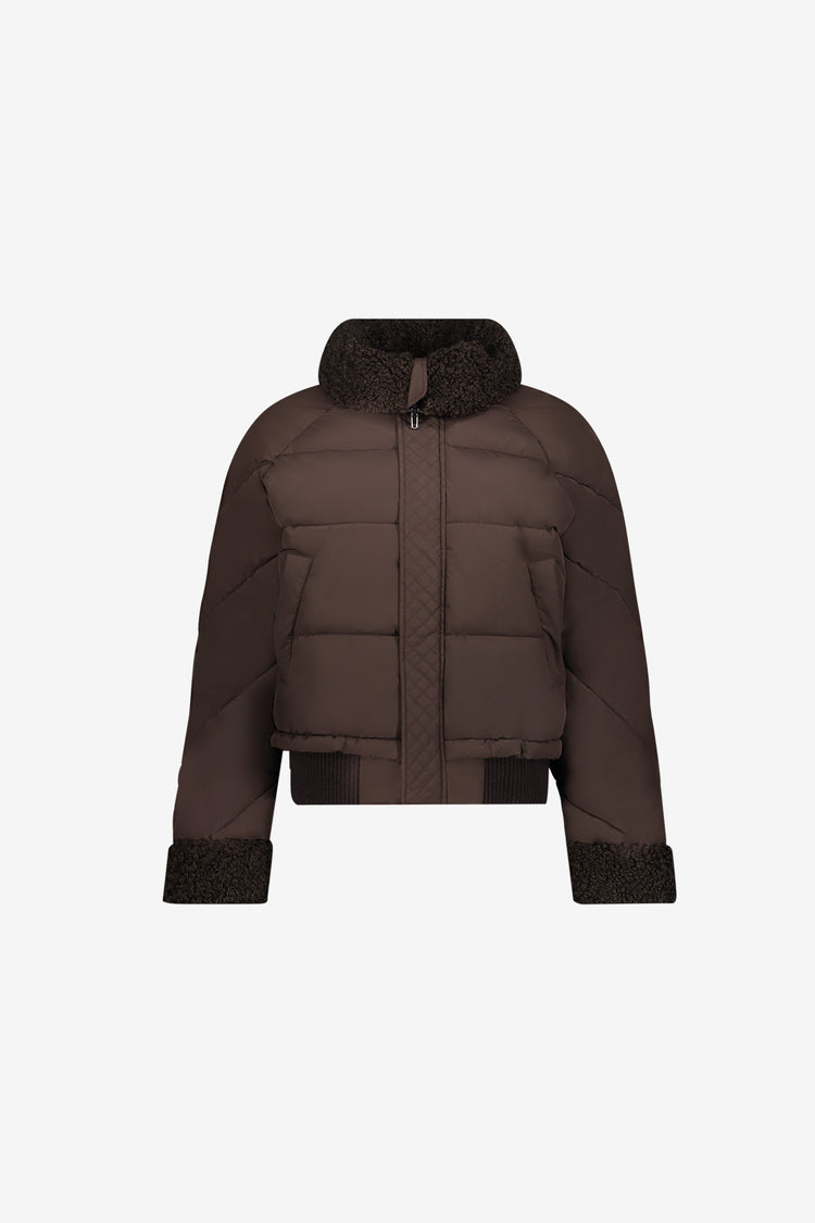Geisha Winterjacke mit Teddykragen und Teddy-Manschetten