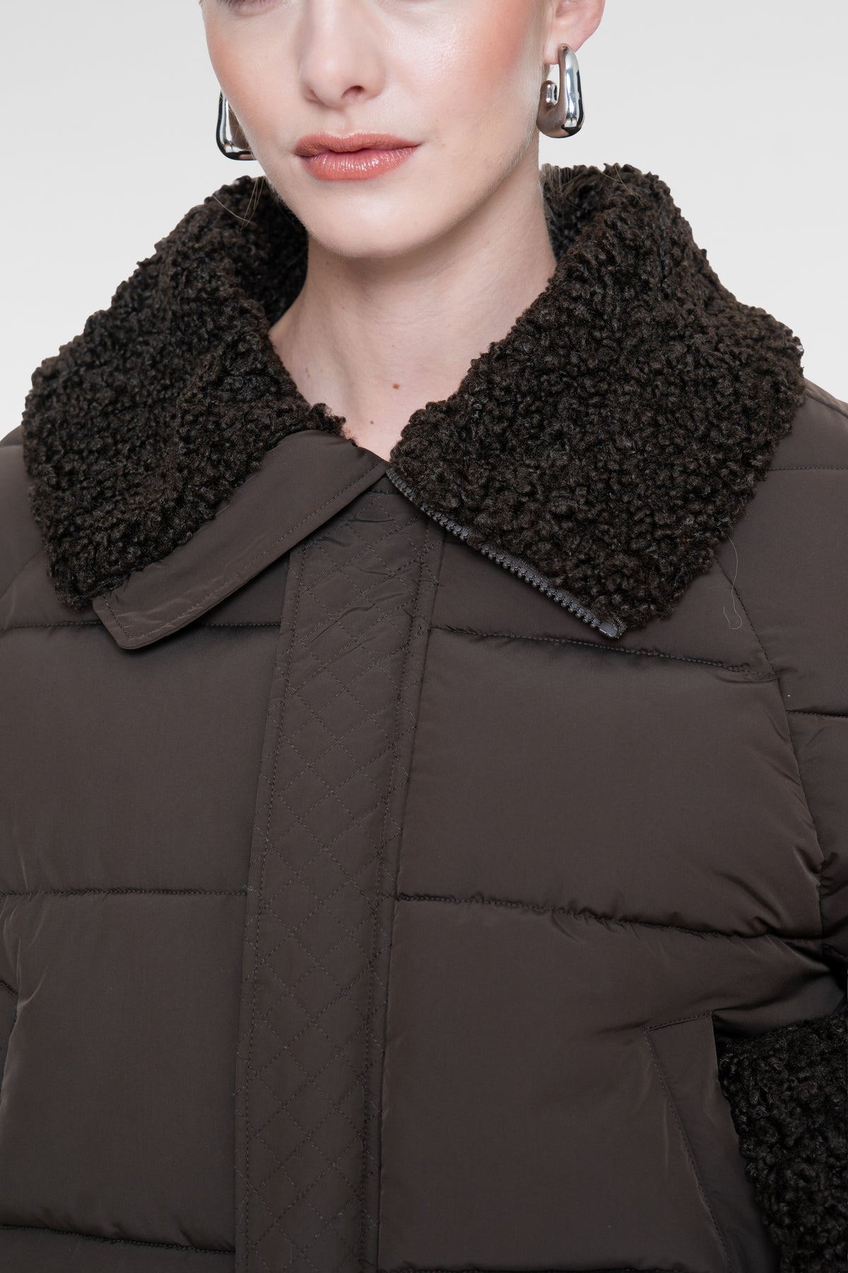 Geisha Winterjacke mit Teddykragen und Teddy-Manschetten