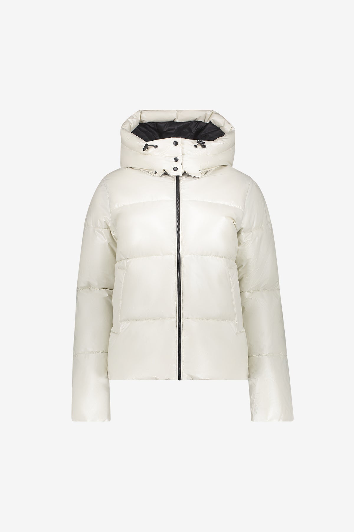 Geisha Winterjacke mit hoher Kapuze und dezentem Glanz