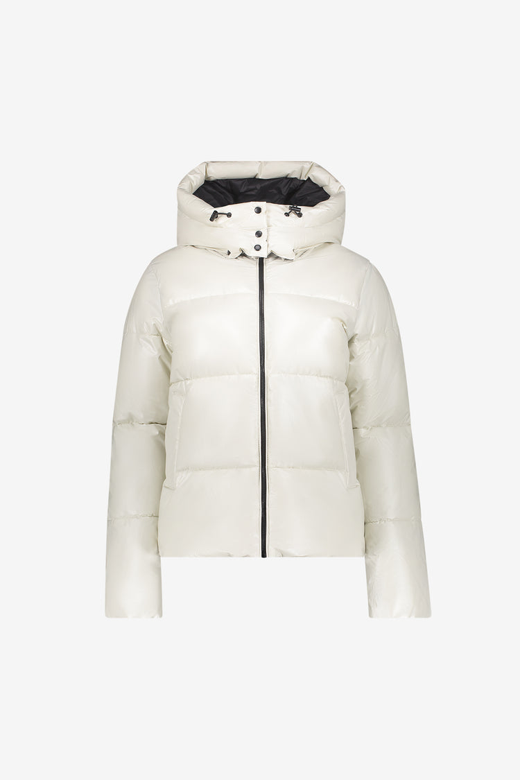 Geisha Winterjacke mit hoher Kapuze und dezentem Glanz