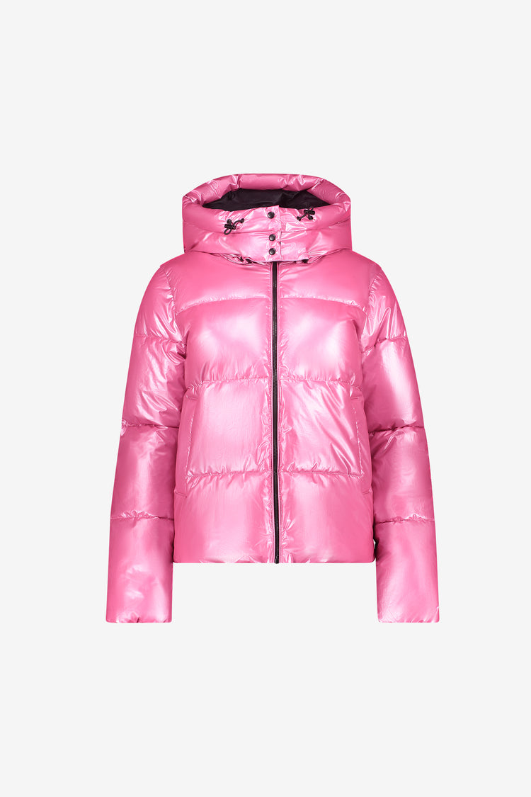 Geisha Winterjacke mit hoher Kapuze und dezentem Glanz