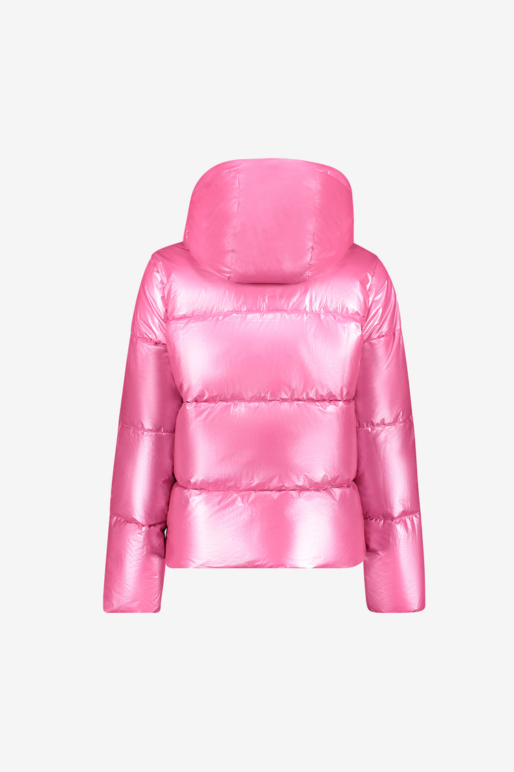 Geisha Winterjacke mit hoher Kapuze und dezentem Glanz