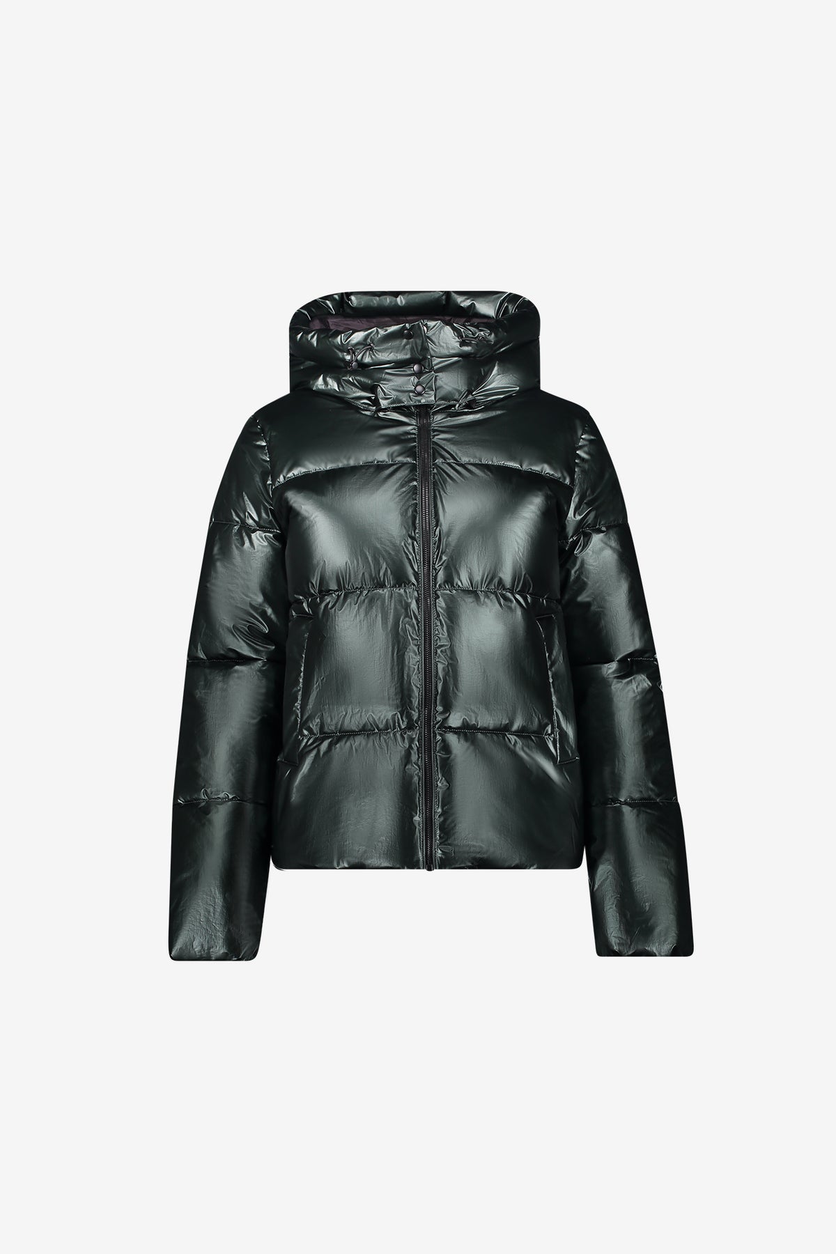 Geisha Winterjacke mit hoher Kapuze und dezentem Glanz