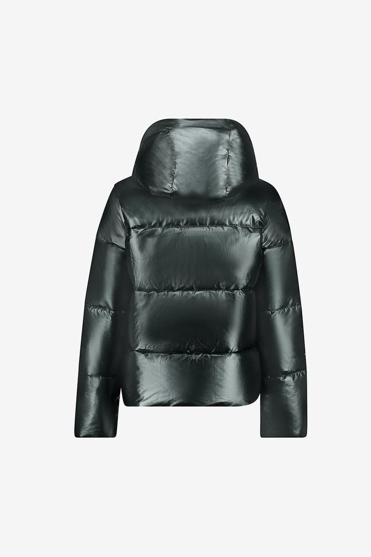 Geisha Winterjacke mit hoher Kapuze und dezentem Glanz