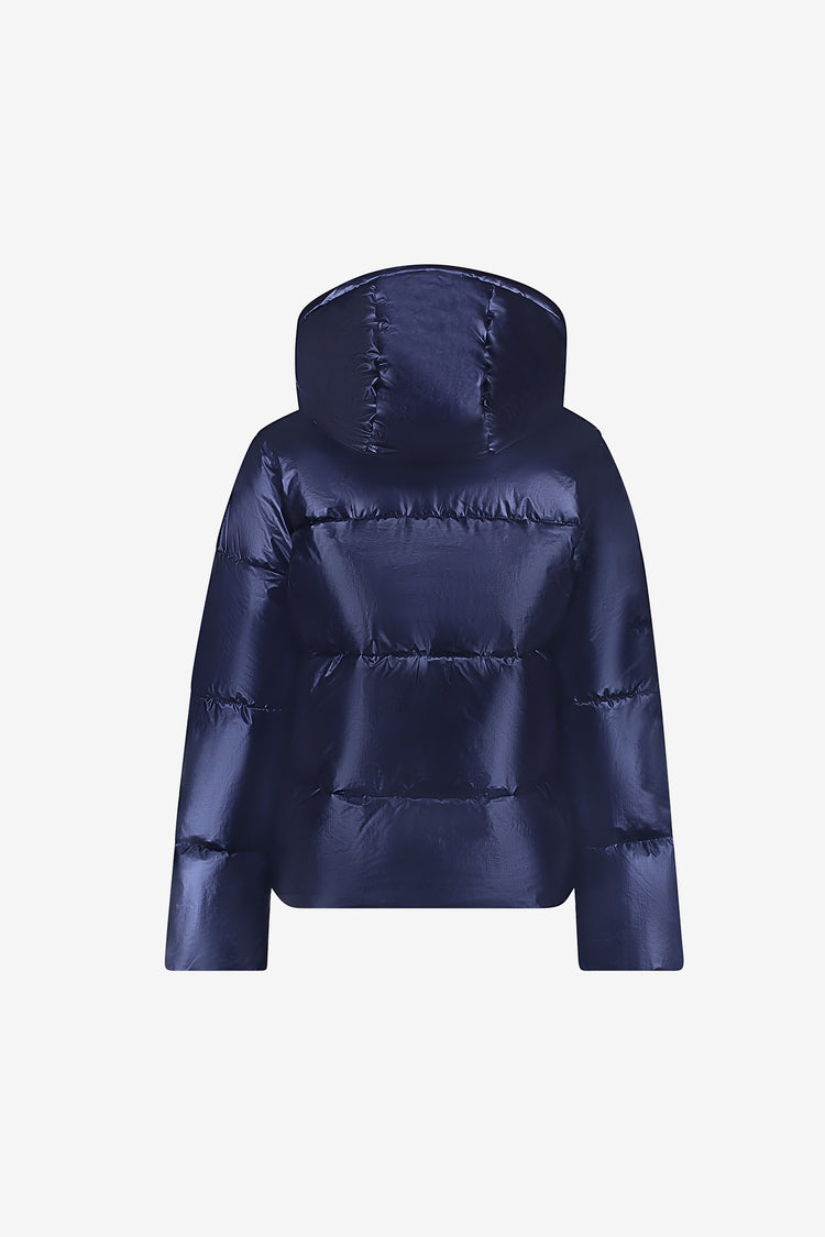 Geisha Winterjacke mit hoher Kapuze und dezentem Glanz