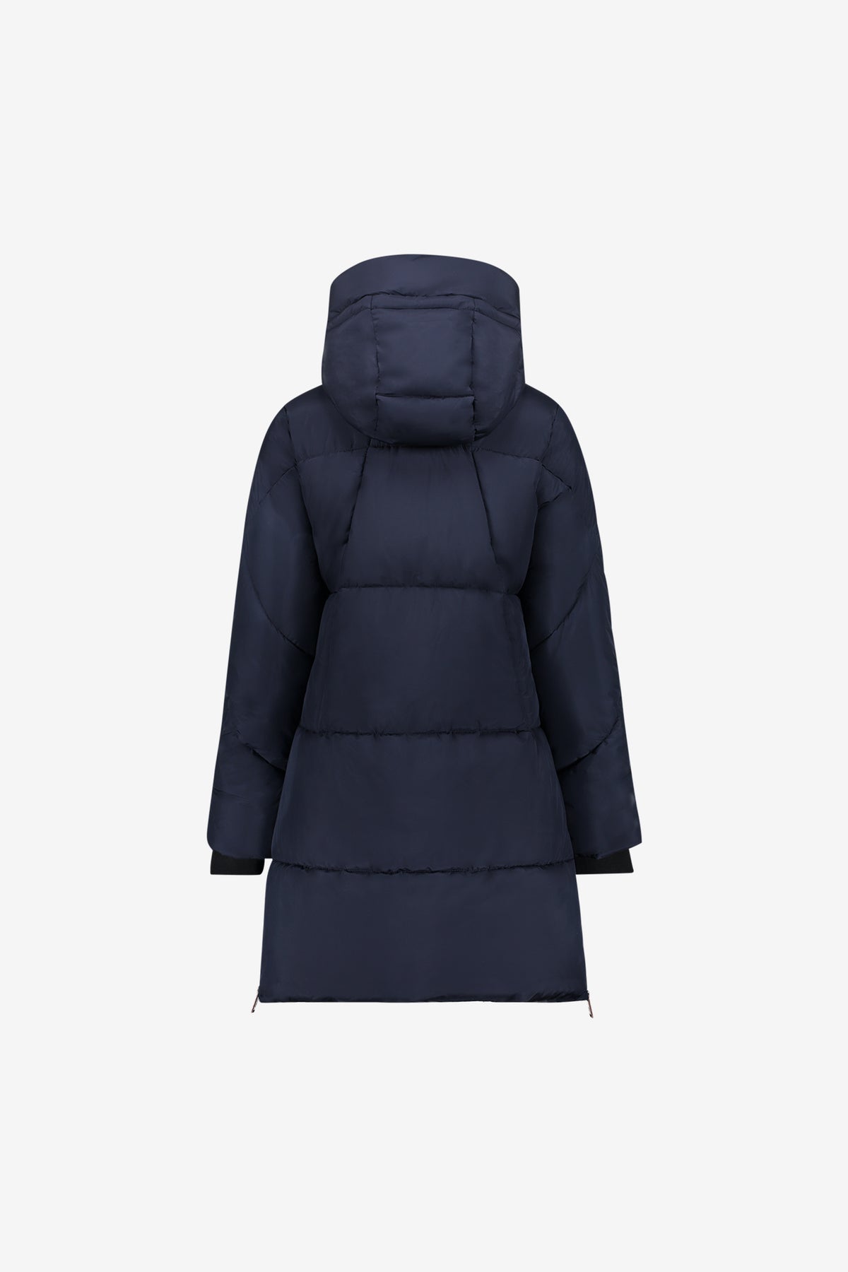 Geisha lange gesteppte Winterjacke mit kupferfarbenen Details