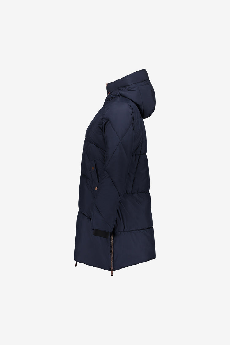 Geisha lange gesteppte Winterjacke mit kupferfarbenen Details