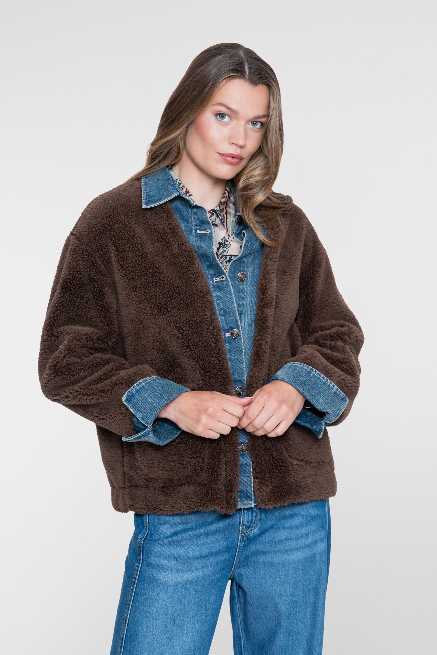 Geisha Teddyjacke mit Denim