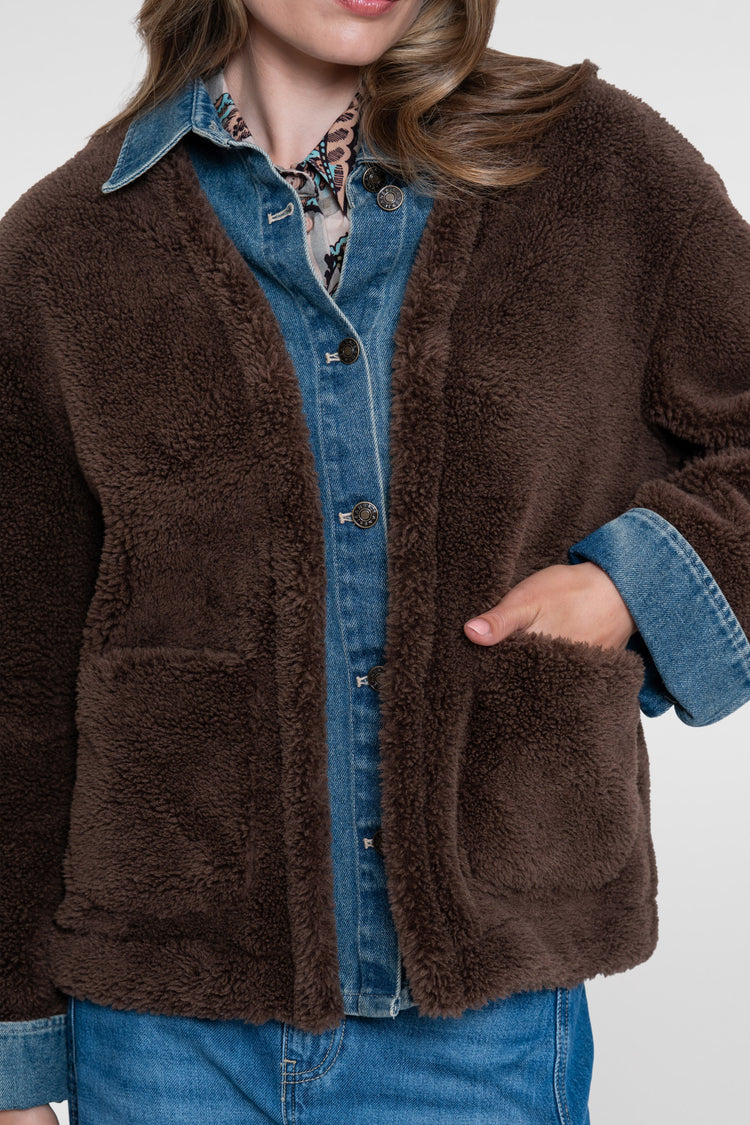 Geisha Teddyjacke mit Denim