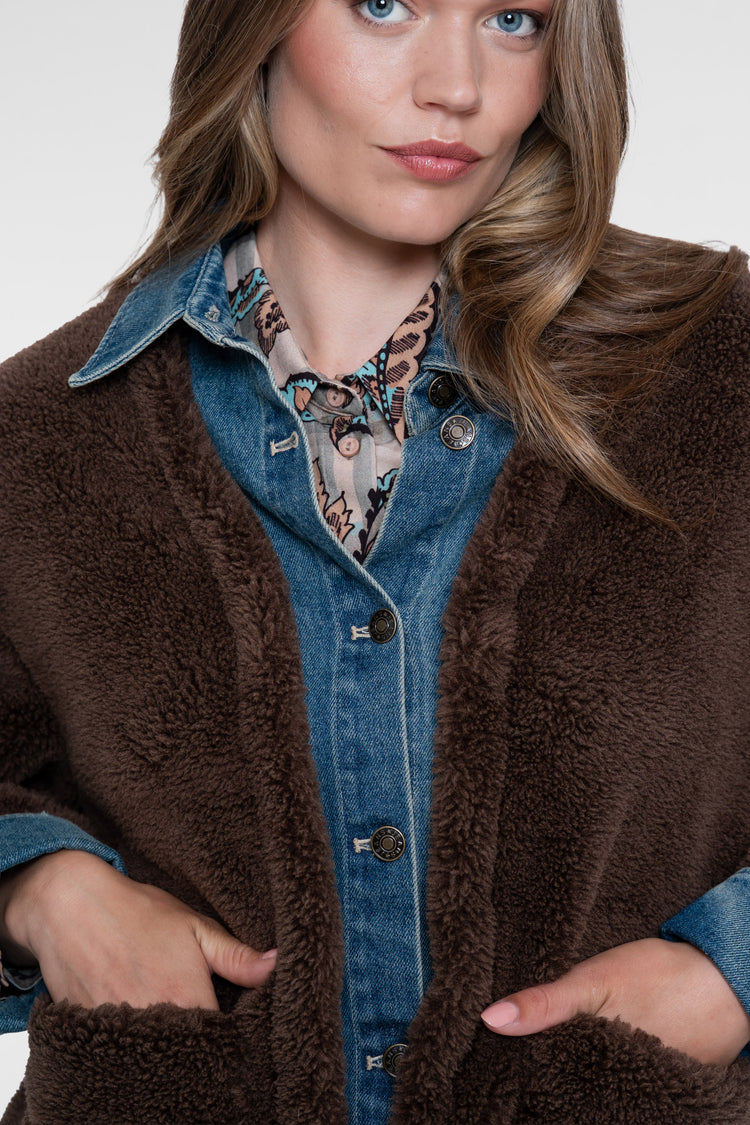 Geisha Teddyjacke mit Denim