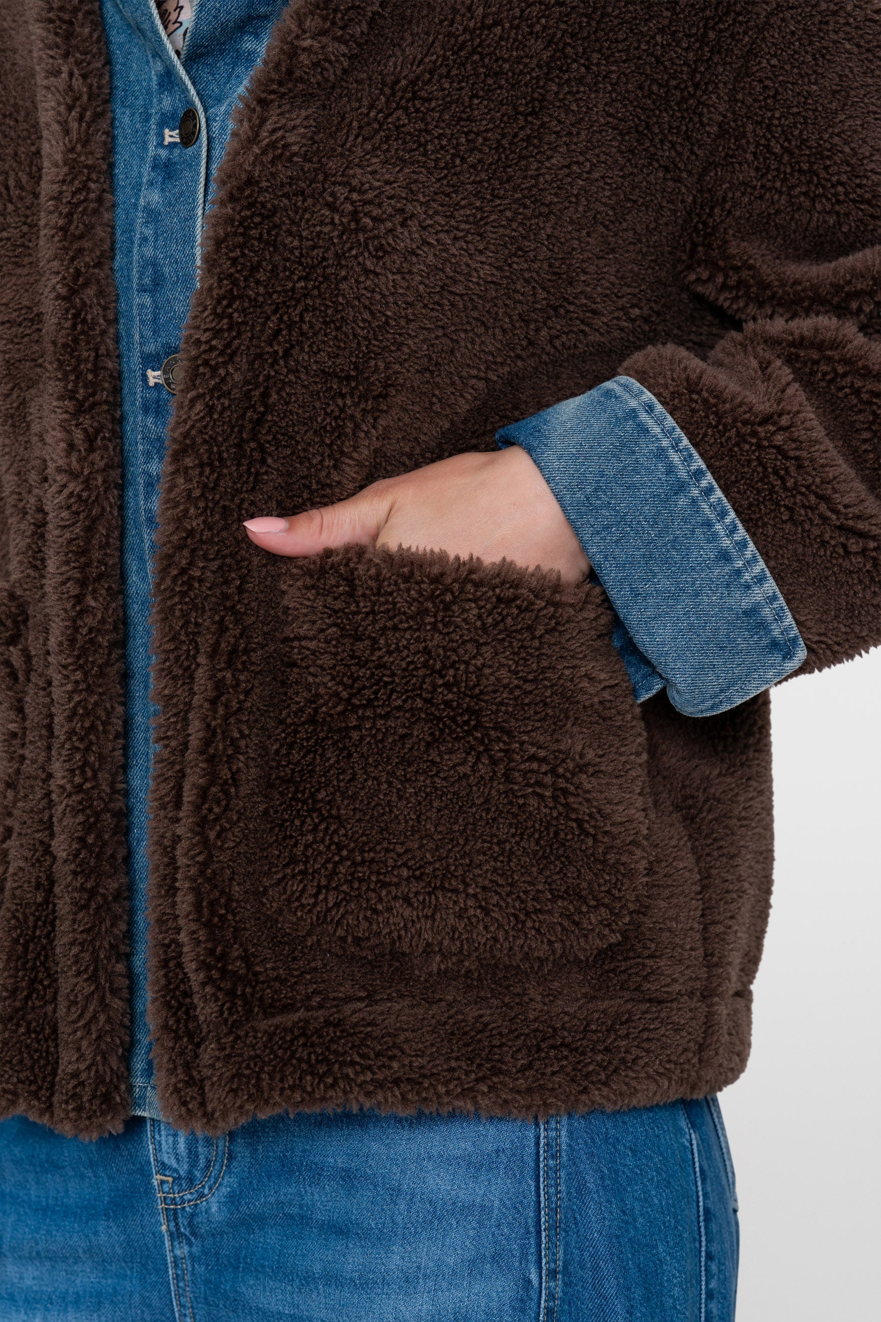 Geisha Teddyjacke mit Denim