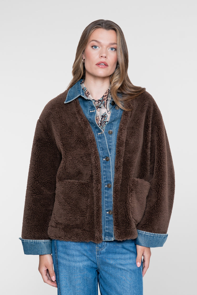 Geisha Teddyjacke mit Denim