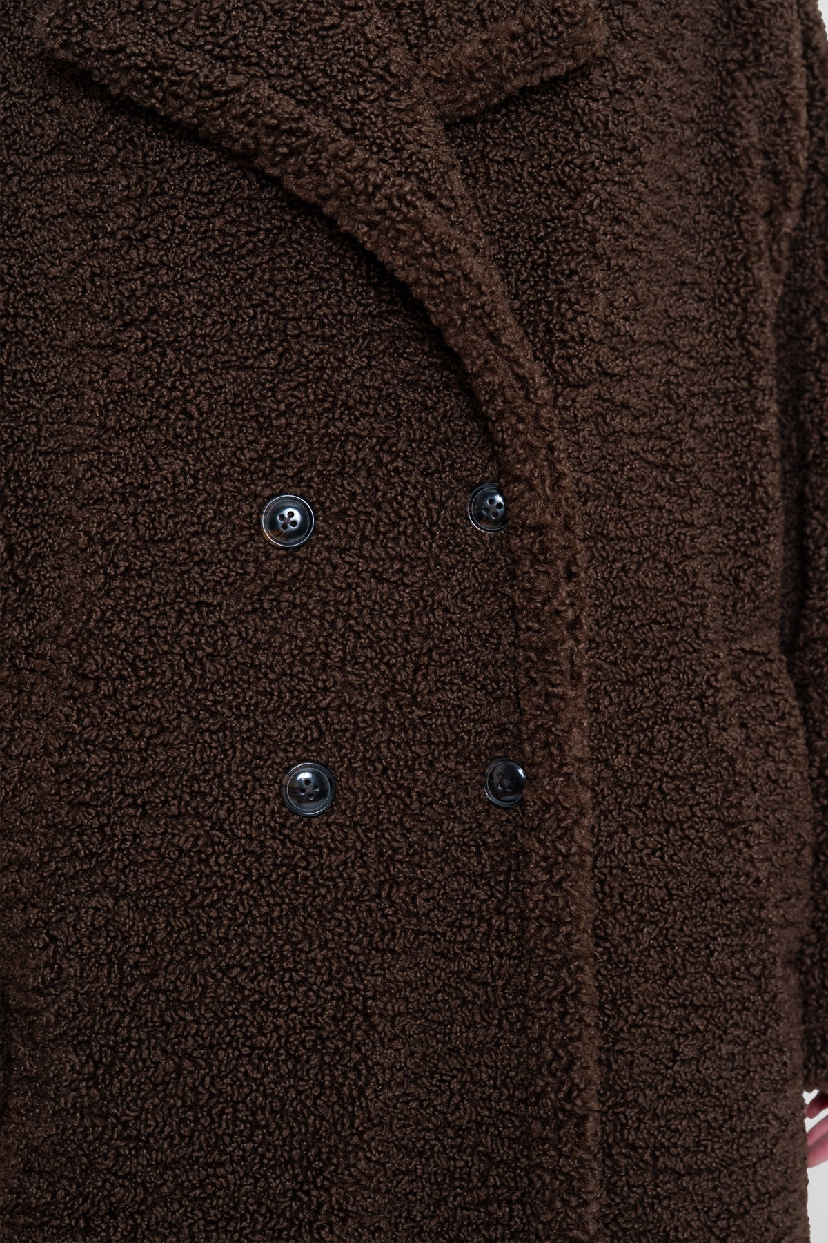 Geisha Teddy-Mantel mit doppelter Knopfleiste und langer Passform