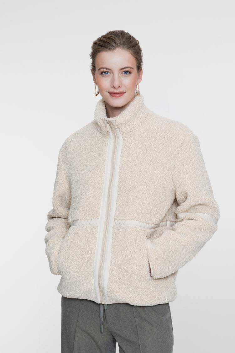 Geisha Teddyjacke mit Reißverschluss und Tape-Details