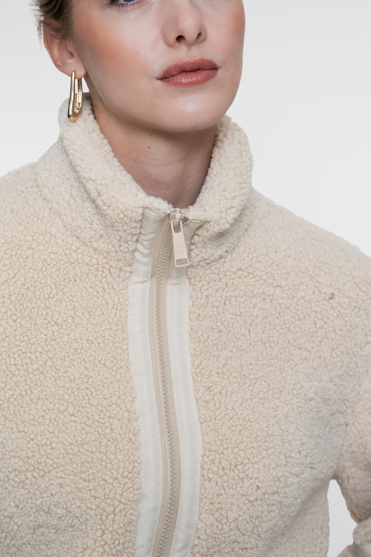 Geisha Teddyjacke mit Reißverschluss und Tape-Details