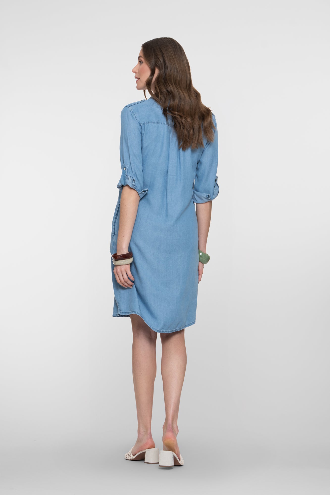 Kleid mit kurzen Ärmeln aus Tencel