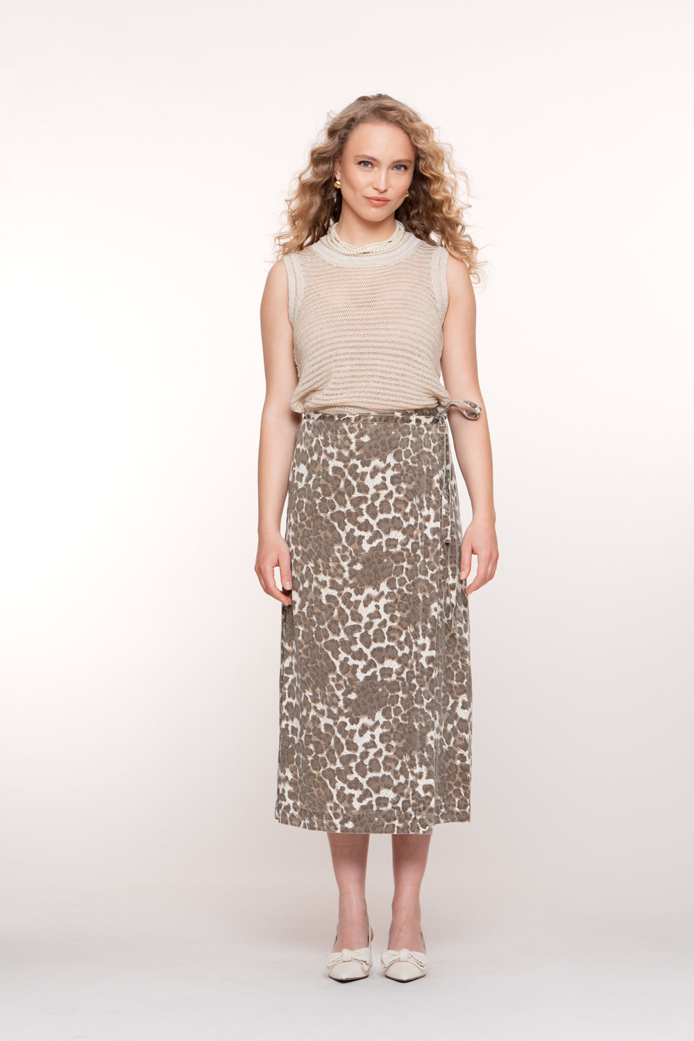 Geisha Fashion Damen Leopardenrock mit Schleifendetail