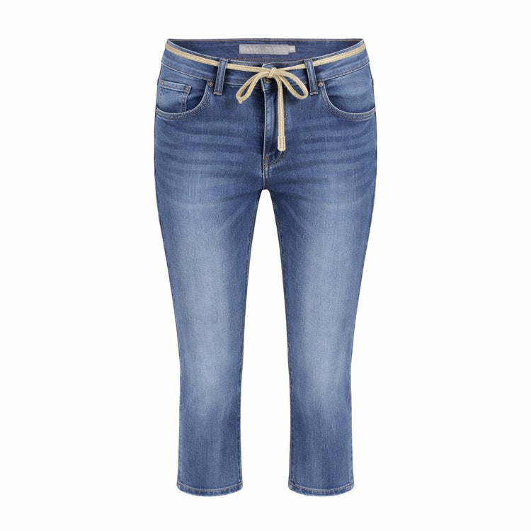 Geisha denim capri jeans mid blue denim