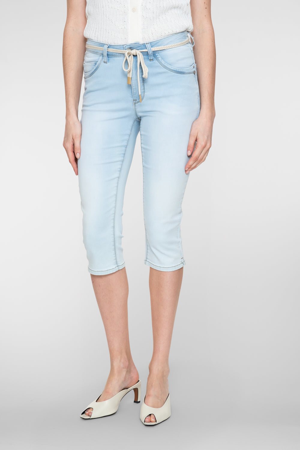 Geisha spijker capri bleached denim