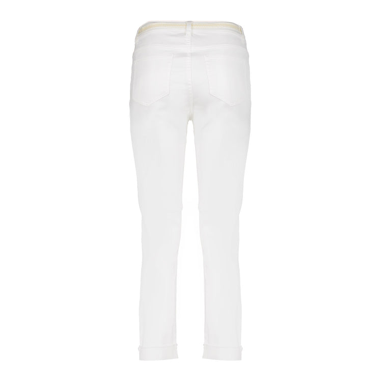Geisha Jeans mit umgeschlagenen Hosenbeinen in Offwhite