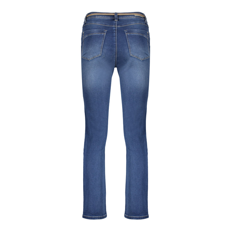 Geisha Jeans mit Kordelzug in Stonewash Denim
