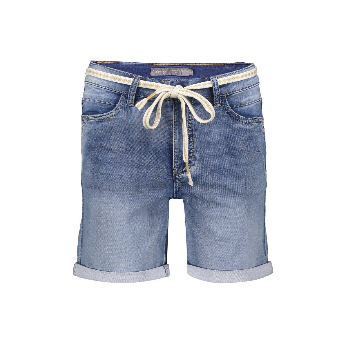 Geisha Denim-Shorts aus mittelblauem Denim