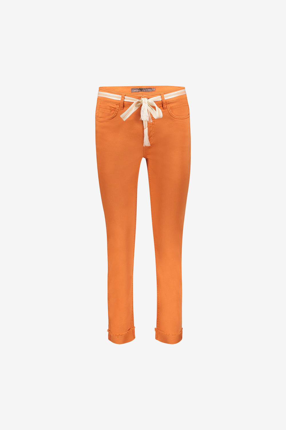 Geisha 7/8 Jeans gefaltete Beine orange