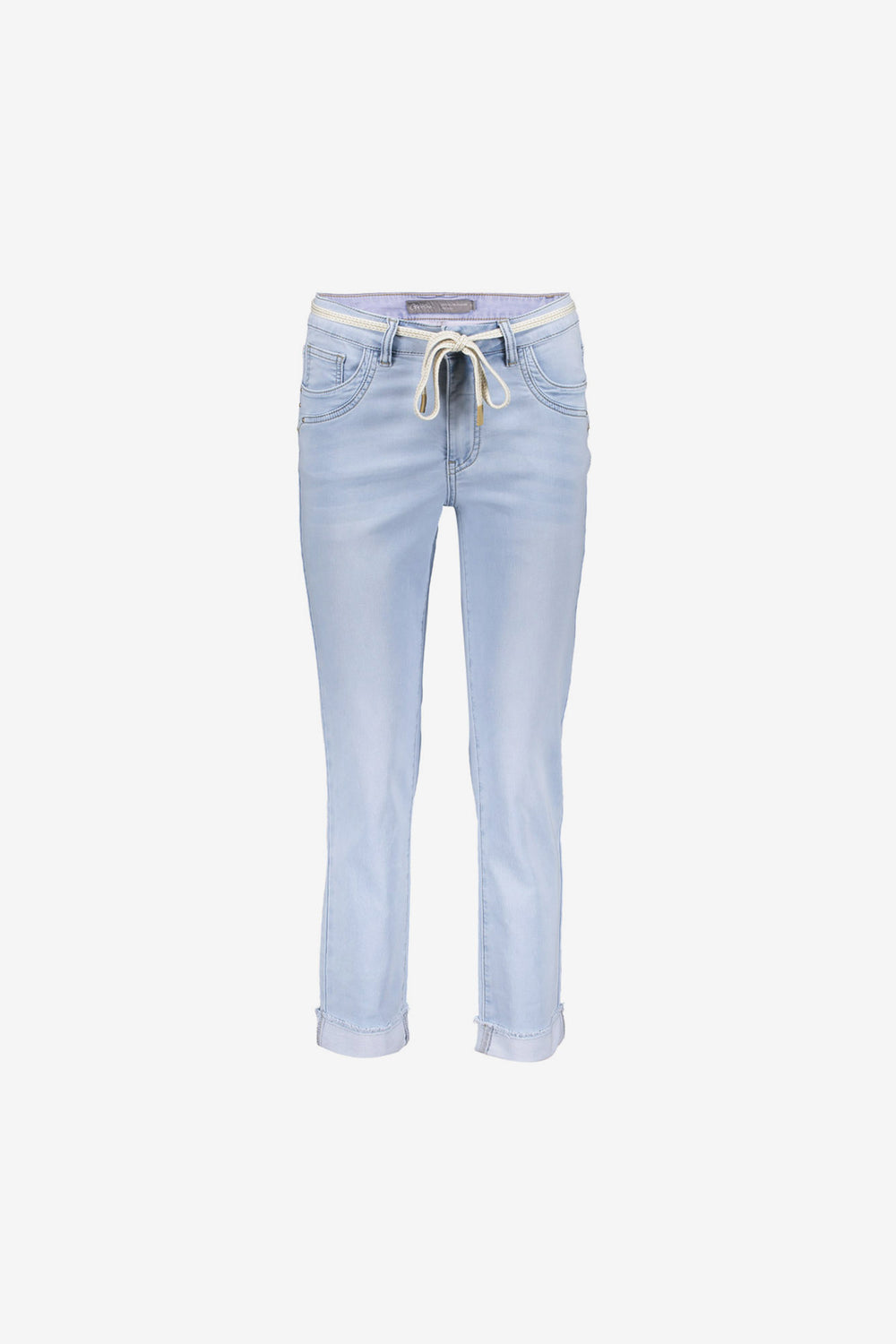 Geisha 7/8 jeans omgeslagen broekspijpen stonebleach denim