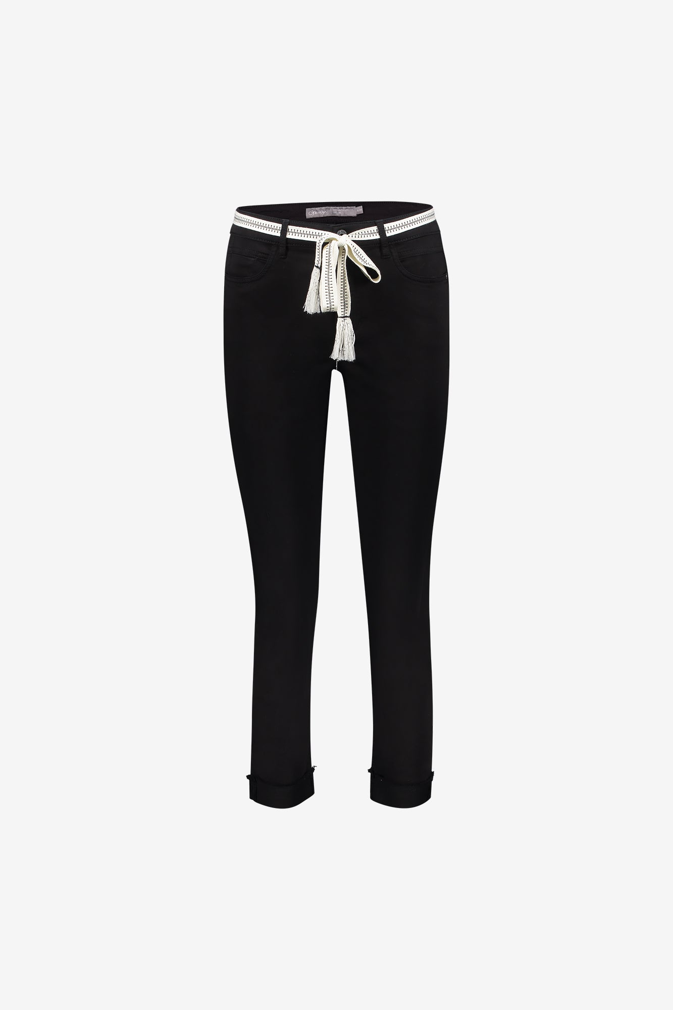 Geisha 7/8 Jeans gefaltete Beine schwarz