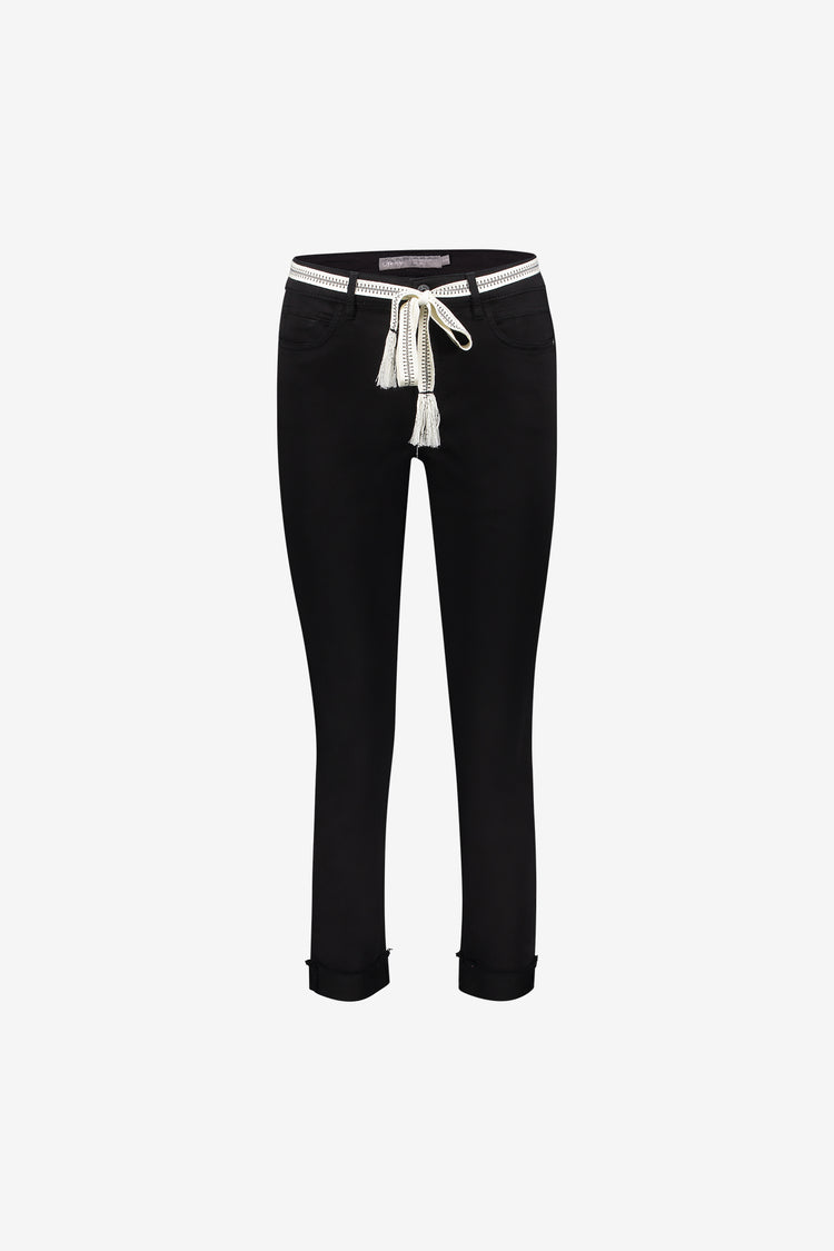 Geisha 7/8 Jeans gefaltete Beine schwarz