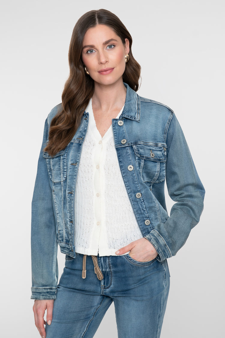 Klassische Jeansjacke Geisha stonewash denim