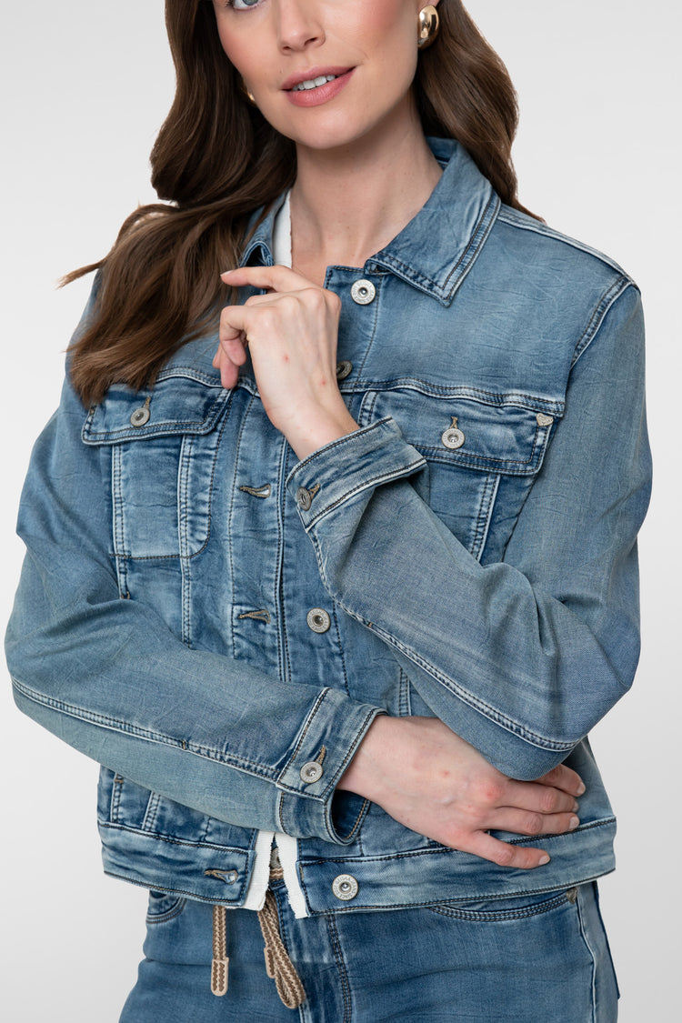 Klassische Jeansjacke Geisha stonewash denim
