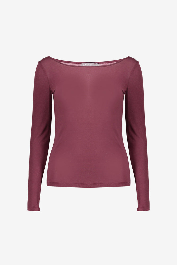 Geisha lichtgebreide cashmere trui bordeaux