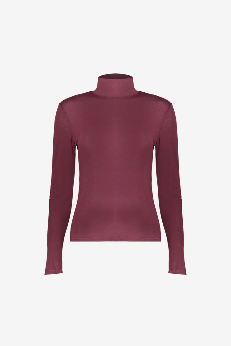 Cashmere turtle neck top bordeaux