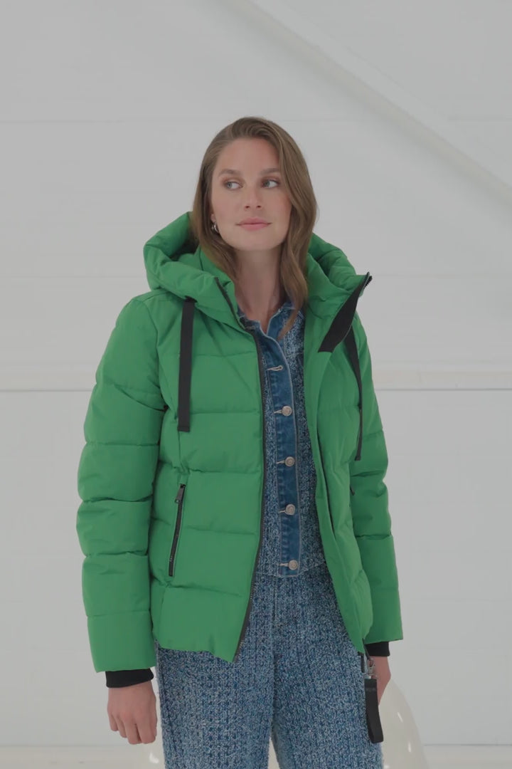 Geisha Damen-Daunenjacke mit Stehkapuze